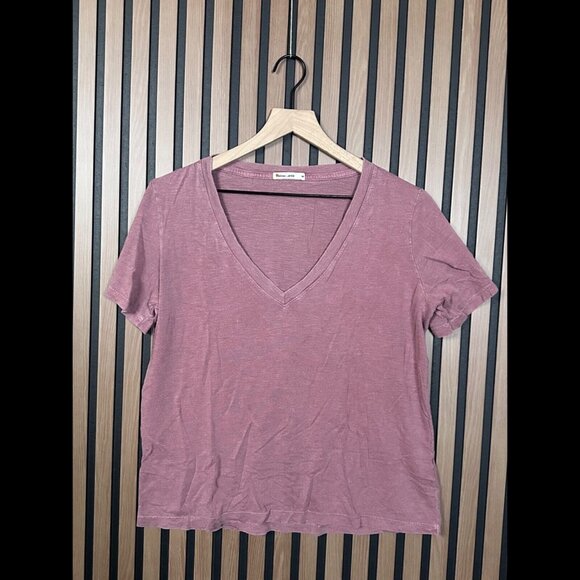 Marine Layer T Shirt Large Womens Pink Short Sleeve Basic V Neck Tee - Picture 1 of 8